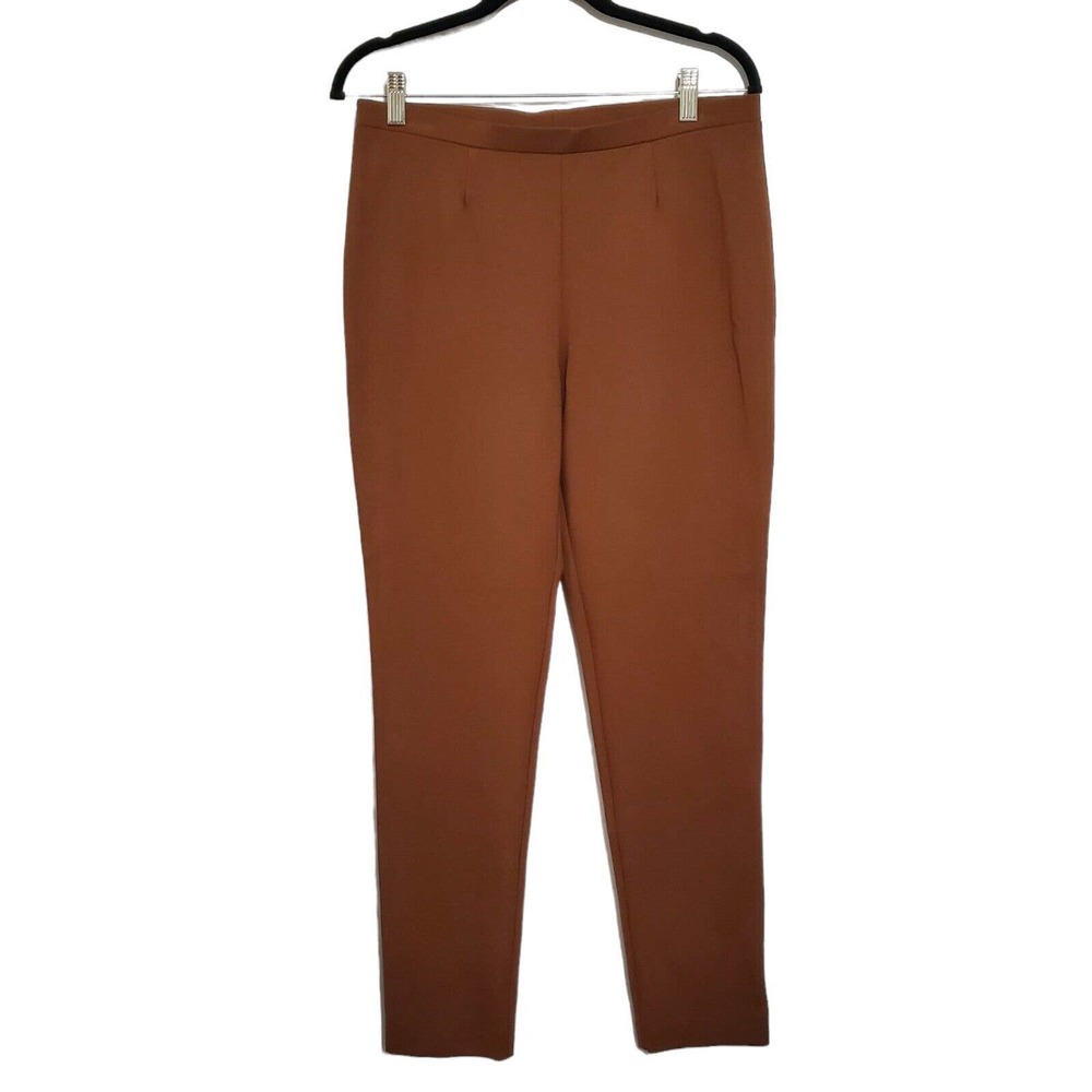 NWT Estelle and Finn Size 10 Ponte Knit Pants Slim Leg Pull On Brown #7729 USA